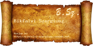 Bikfalvi Szergiusz névjegykártya